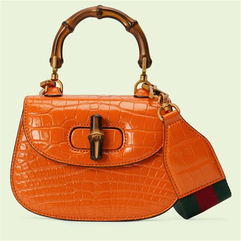 Gucci Bamboo 1947 mini crocodile bag